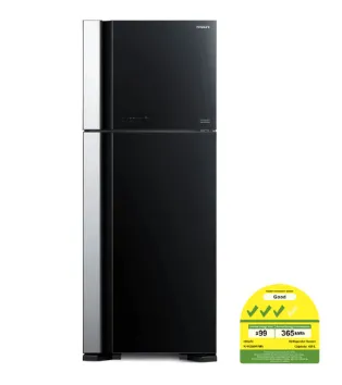 Hitachi R-VG560P7MS -GBK/GGR/GPW 450L Top Freezer Fridge   SF-140XAV 14Kg Top Loading with Glass Top Dynamic-Stream Wash