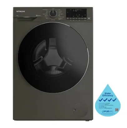 Hitachi R-VG690P7MS - GBK/GGR/GPW 550L Top Freezer Fridge   Hitachi BD-100YFVEM Front Loading - Washer Steam & Hygiene Easy Iron Inverter
