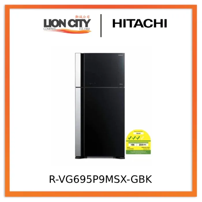 Hitachi R-VG695P9MSX-GBK BIG-2 Glass Door Inverter Refrigerator