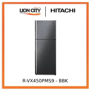 Hitachi R-VX450PMS9-BBK 366L 2 Door Fridge
