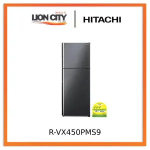 Hitachi R-VX450PMS9 -BBK/BSL/PWH 366L 2 Door Fridge (Multi Colors Available)