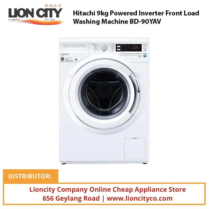 Hitachi RM700VAG9MSX-MIR (Gross 569L) Side-By-Side Refrigerator   BD90YAV 9kg Powered Inverter Front Load Washing Machine