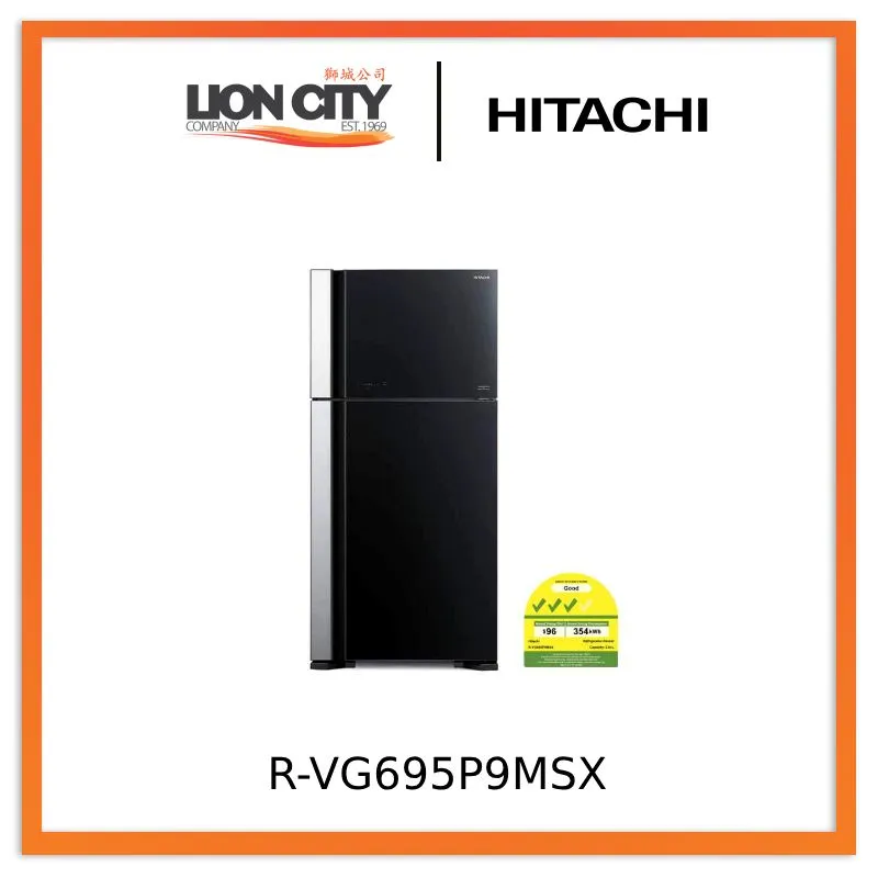 Hitachi RVG695P9MSX - GBK BIG-2 Glass Door Inverter Refrigerator