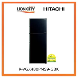 Hitachi RVGX480PMS9 - GBK / XRZ / XGR / MIR 2-Door Deluxe Glass Inverter Refrigerator