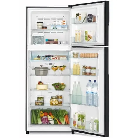 Hitachi RVGX480PMS9-MIR 2-Door Deluxe Glass Inverter Refrigerator