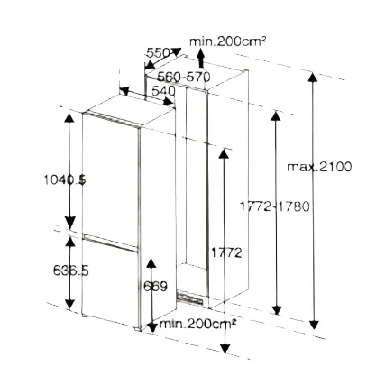 KFRB360.2 240L BUILT-IN FRIDGE FREEZER   FREE BASIC INSTALLATION