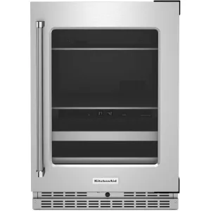 KitchenAid 24-inch, 4.89 cu. ft. Beverage Center with Glass Door KUBR314KSS