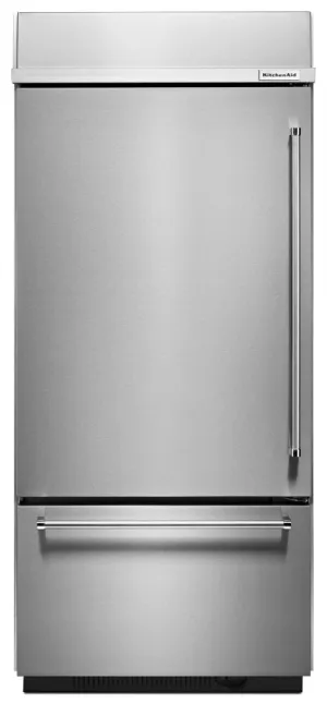 Kitchenaid KBBL306ESS 20.9 Cu. Ft. 36" Width Built-In Stainless Bottom Mount Refrigerator With Platinum Interior Design - Stainless Steel