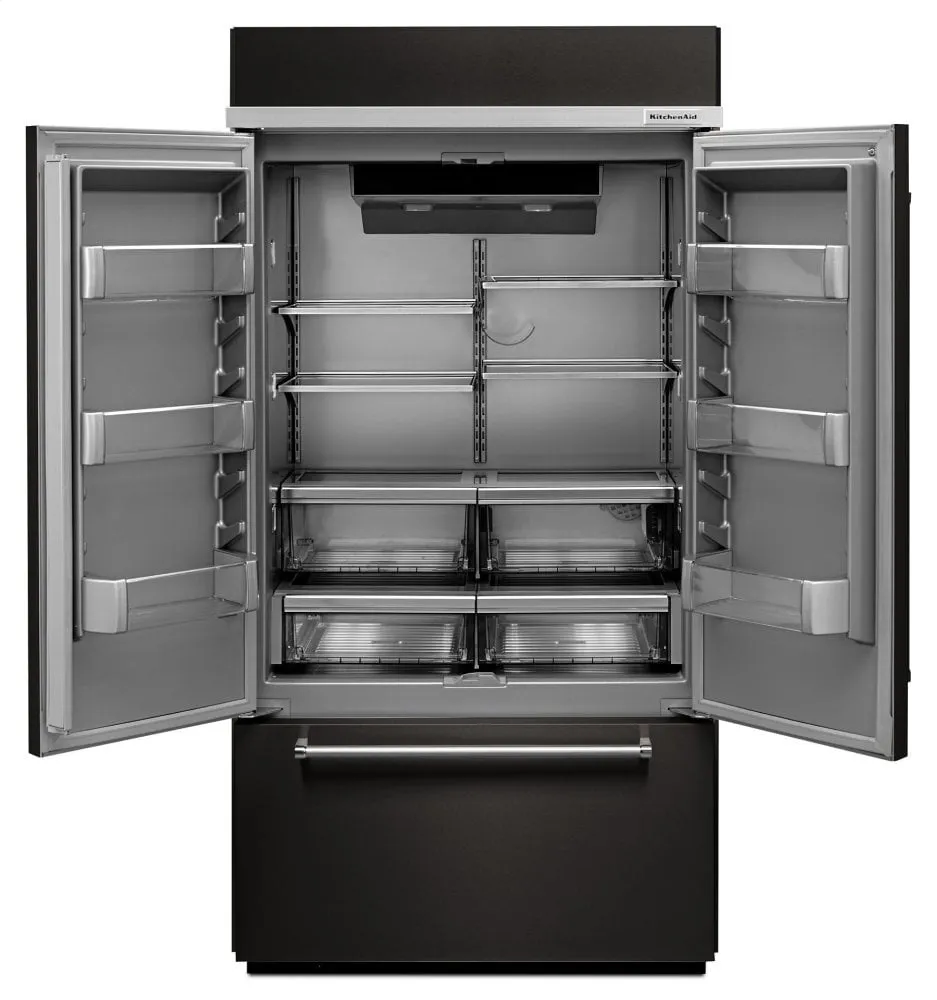 Kitchenaid KBFN502EBS 24.2 Cu. Ft. 42" Width Built-In Stainless French Door Refrigerator With Platinum Interior Design - Black Stainless Steel With Printshield&#8482; Finish