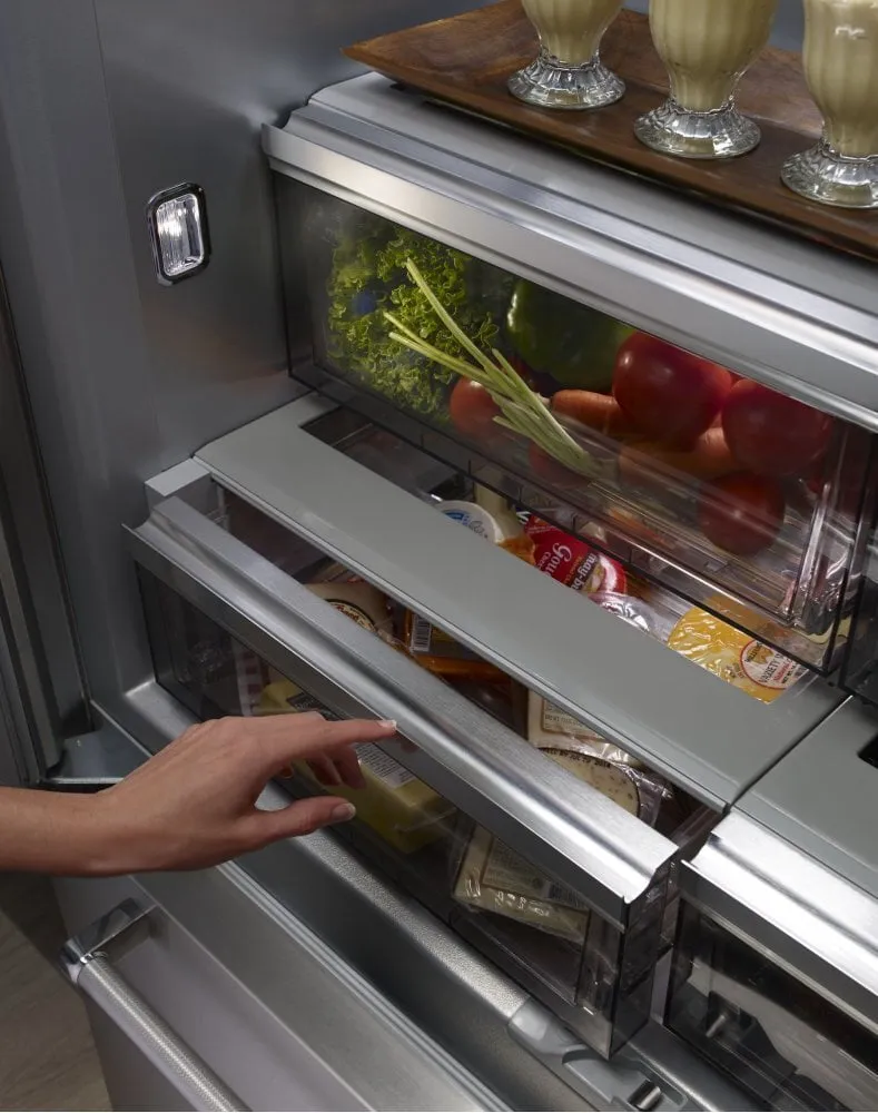 Kitchenaid KBFN502ESS 24.2 Cu. Ft. 42" Width Built-In Stainless French Door Refrigerator With Platinum Interior Design - Stainless Steel