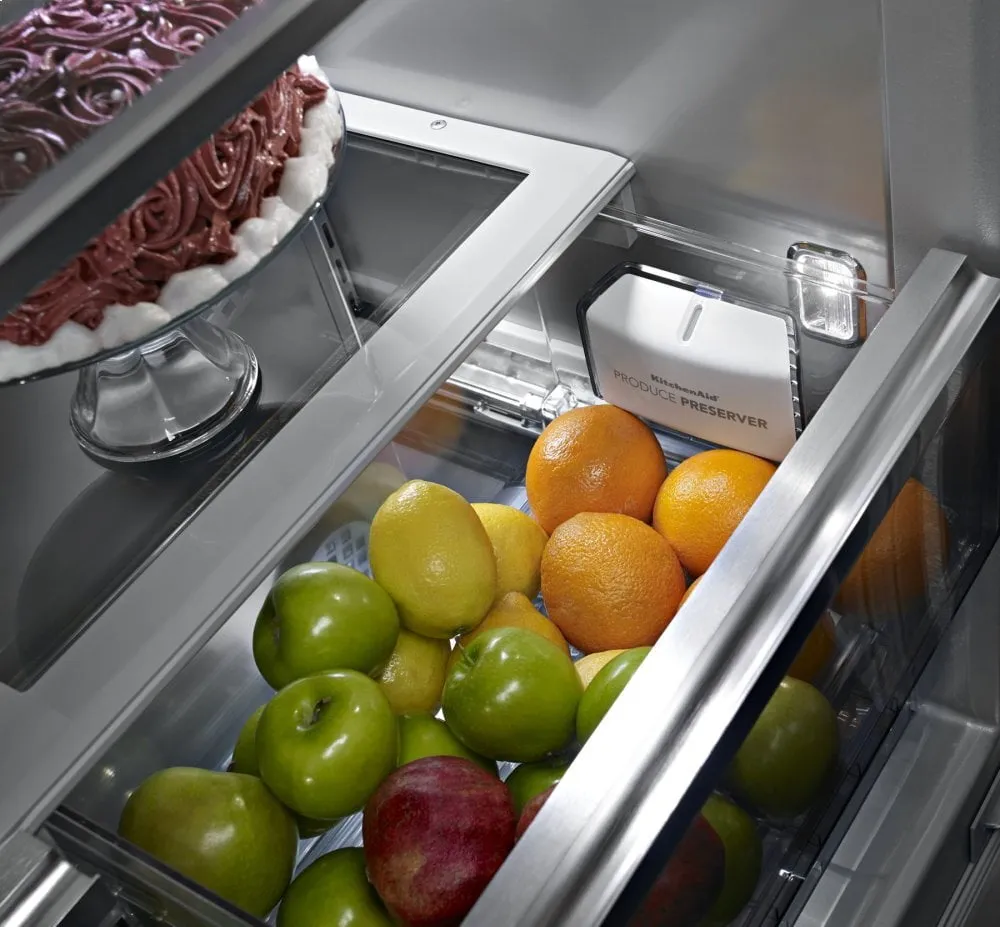 Kitchenaid KBFN502ESS 24.2 Cu. Ft. 42" Width Built-In Stainless French Door Refrigerator With Platinum Interior Design - Stainless Steel