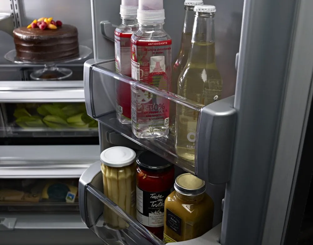 Kitchenaid KBFN506ESS 20.8 Cu. Ft. 36" Width Built In Stainless Steel French Door Refrigerator With Platinum Interior Design