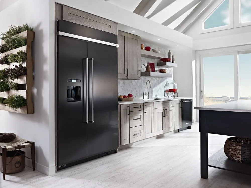 Kitchenaid KBSD608EBS 29.5 Cu. Ft 48-Inch Width Built-In Side By Side Refrigerator With Printshield&#8482; Finish - Black Stainless Steel With Printshield&#8482; Finish