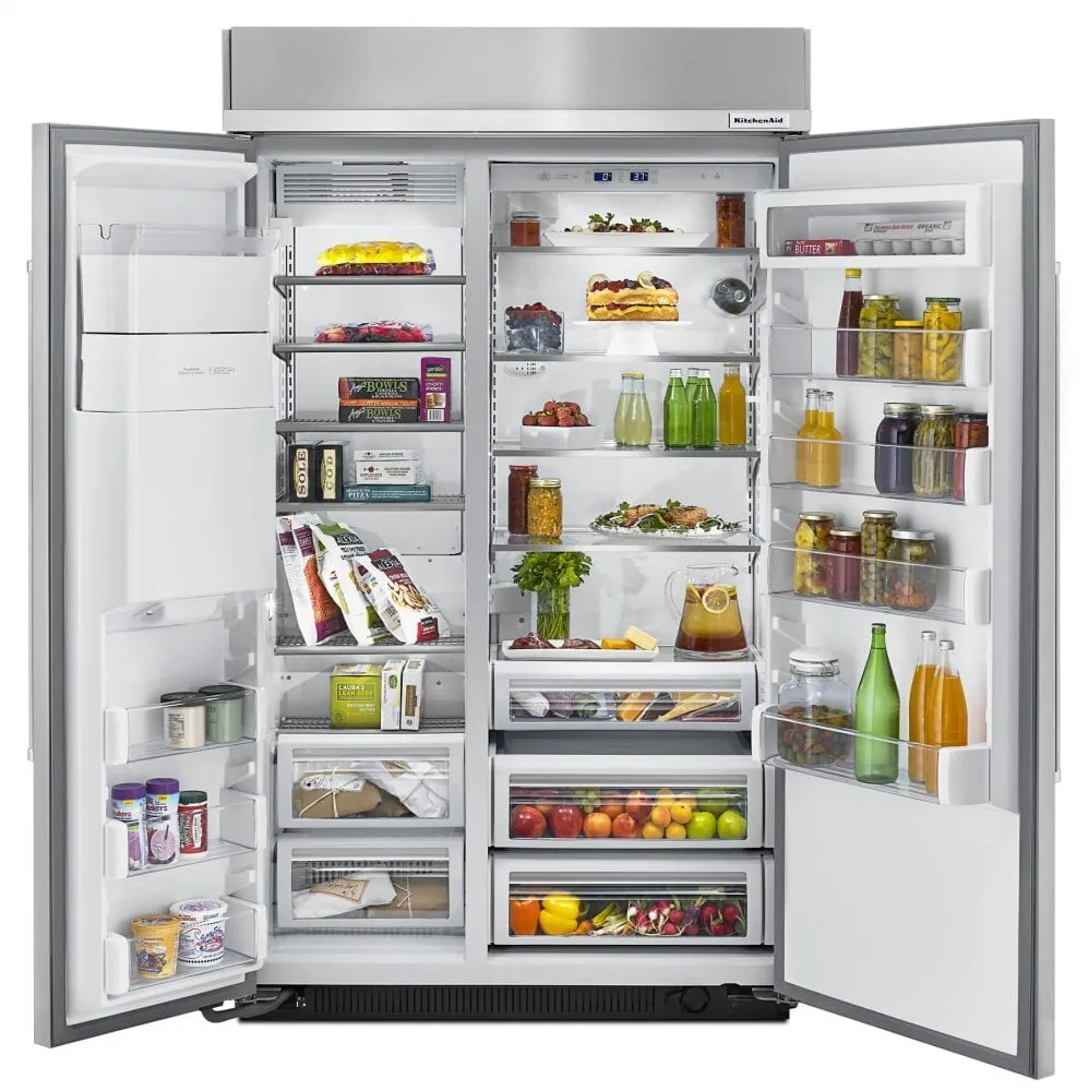 Kitchenaid KBSD618ESS 29.5 Cu. Ft 48-Inch Width Built-In Side By Side Refrigerator - Stainless Steel