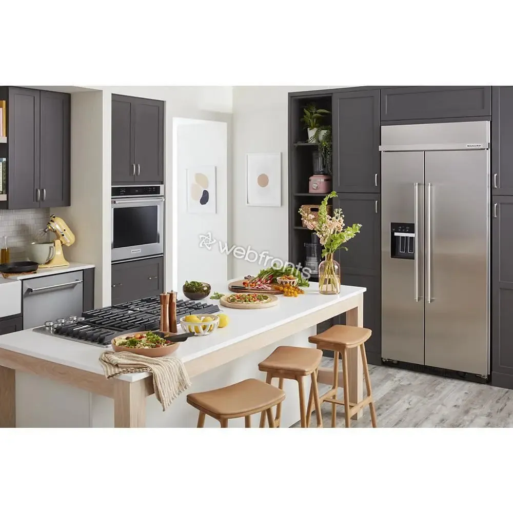 Kitchenaid KBSD706MPS 20.8 Cu. Ft. 36" Built-In Side-By-Side Refrigerator With Ice And Water Dispenser