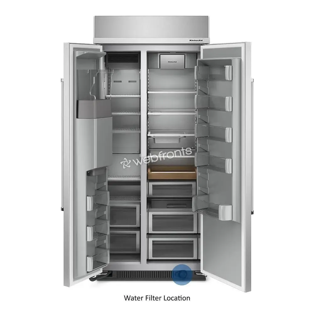 Kitchenaid KBSD706MPS 20.8 Cu. Ft. 36" Built-In Side-By-Side Refrigerator With Ice And Water Dispenser