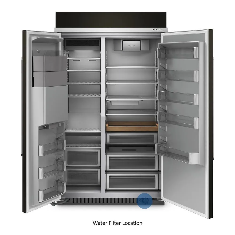 Kitchenaid KBSD708MBS 29.4 Cu. Ft. 48" Built-In Side-By-Side Refrigerator With Ice And Water Dispenser