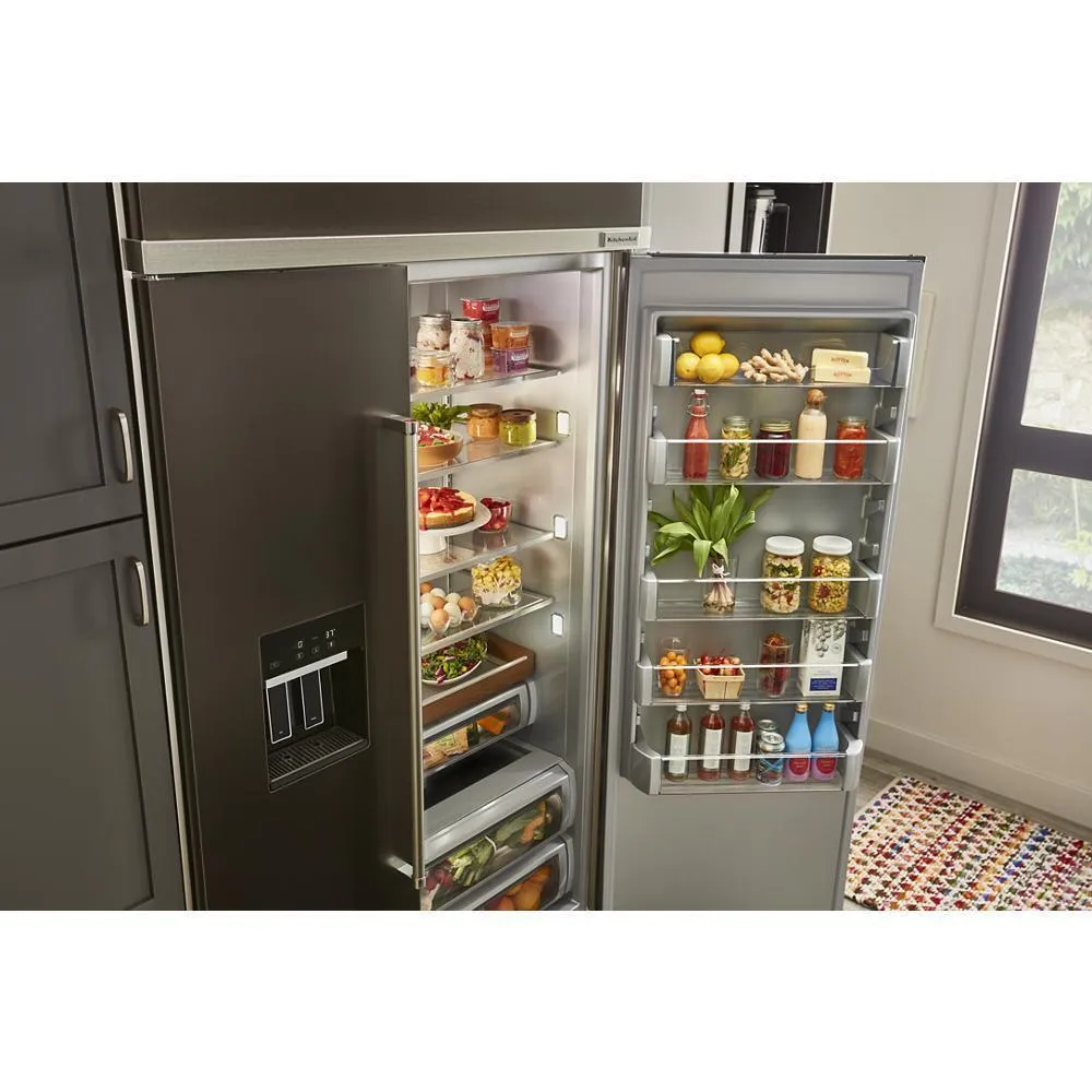 Kitchenaid KBSD708MBS 29.4 Cu. Ft. 48" Built-In Side-By-Side Refrigerator With Ice And Water Dispenser