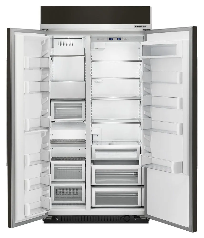 Kitchenaid KBSN602EBS 25.5 Cu. Ft 42-Inch Width Built-In Side By Side Refrigerator With Printshield&#8482; Finish - Black Stainless