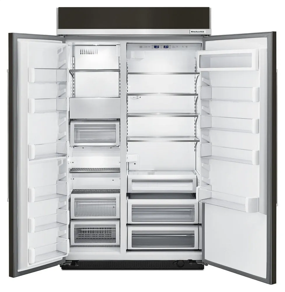 Kitchenaid KBSN608EBS 30.0 Cu. Ft 48-Inch Width Built-In Side By Side Refrigerator With Printshield&#8482; Finish - Black Stainless