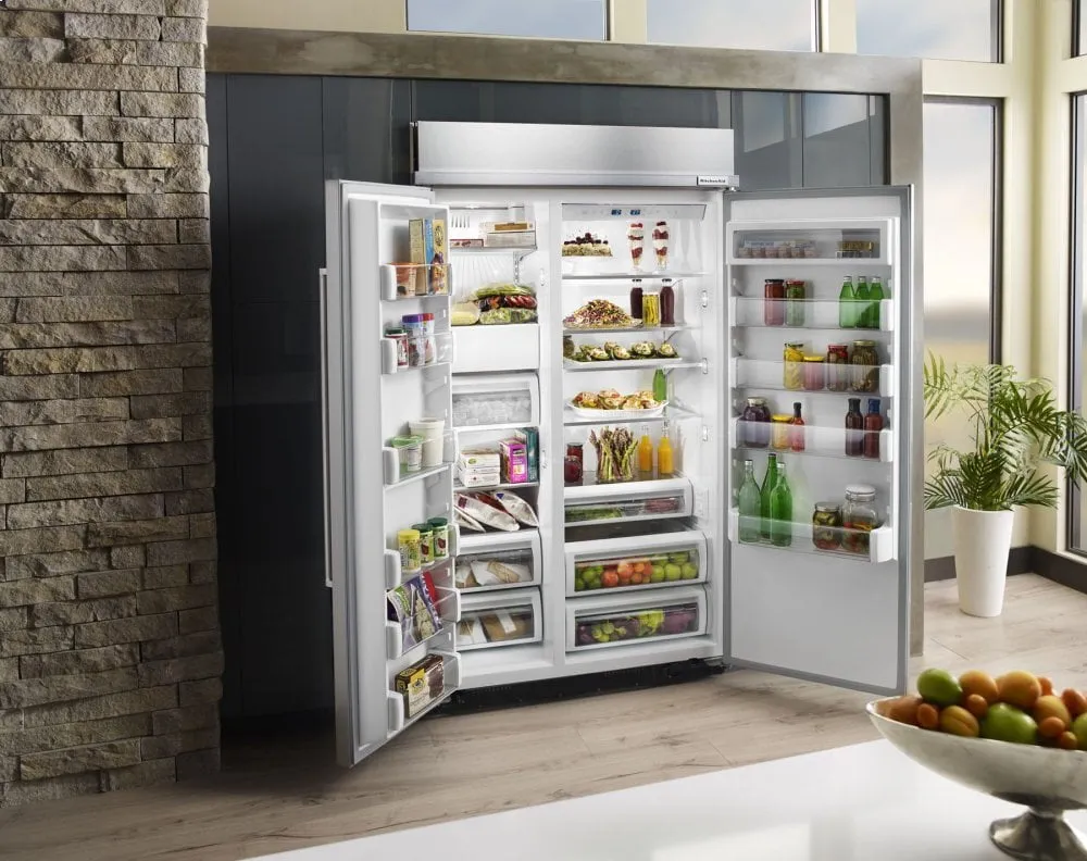 Kitchenaid KBSN608ESS 30.0 Cu. Ft 48-Inch Width Built-In Side By Side Refrigerator With Printshield&#8482; Finish - Stainless Steel With Printshield&#8482; Finish