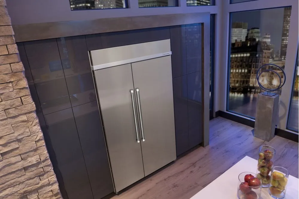 Kitchenaid KBSN608ESS 30.0 Cu. Ft 48-Inch Width Built-In Side By Side Refrigerator With Printshield&#8482; Finish - Stainless Steel With Printshield&#8482; Finish