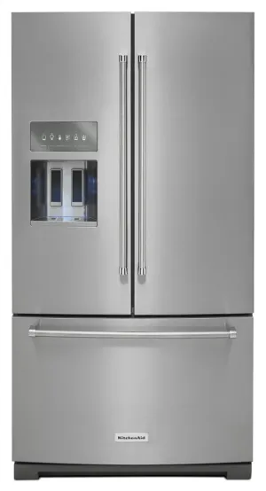 Kitchenaid KRFF507HPS 26.8 Cu. Ft. 36-Inch Width Standard Depth French Door Refrigerator With Exterior Ice And Water And Printshield&#8482; Finish - Stainless Steel With Printshield&#8482; Finish