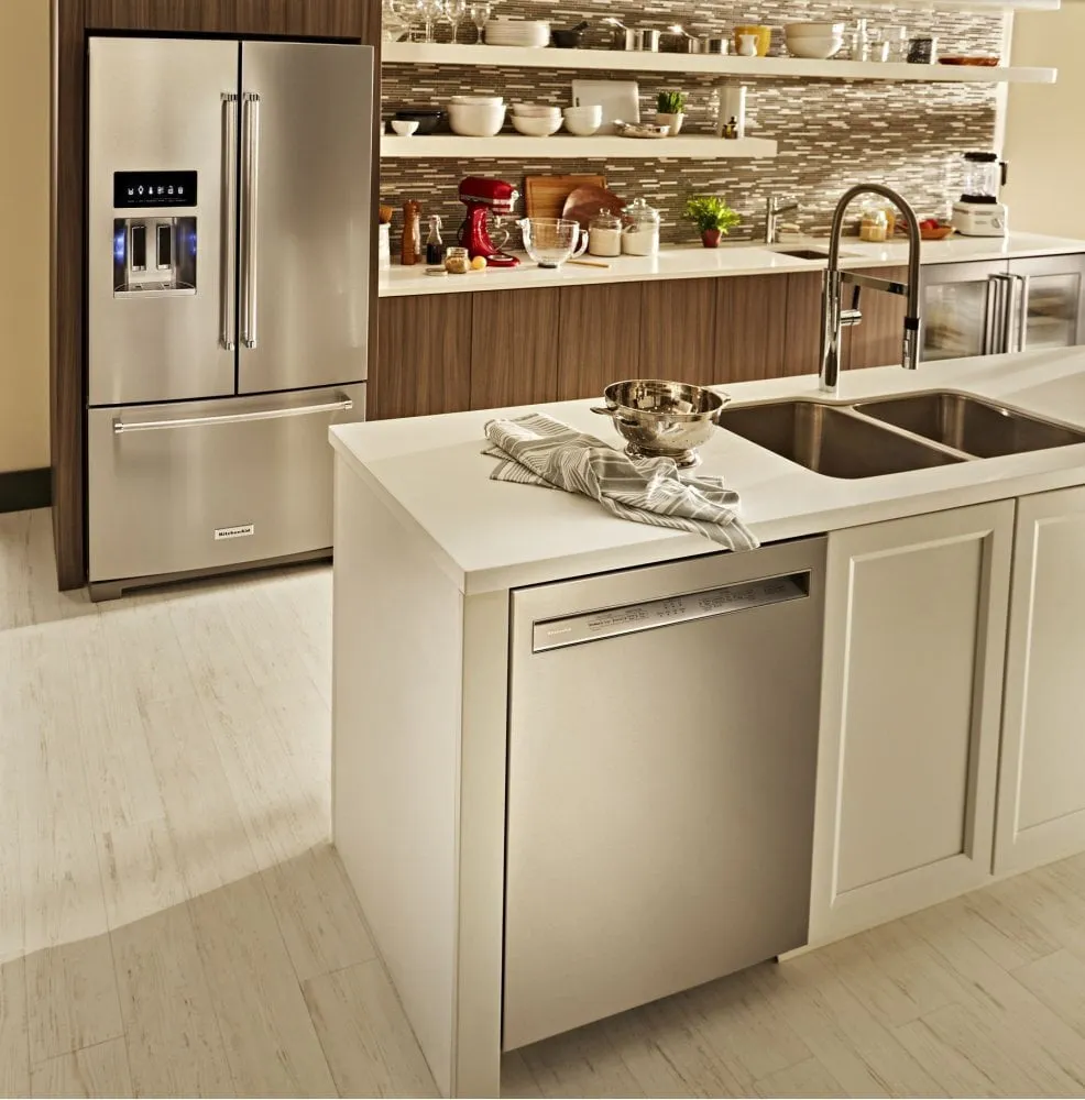 Kitchenaid KRFF507HPS 26.8 Cu. Ft. 36-Inch Width Standard Depth French Door Refrigerator With Exterior Ice And Water And Printshield&#8482; Finish - Stainless Steel With Printshield&#8482; Finish