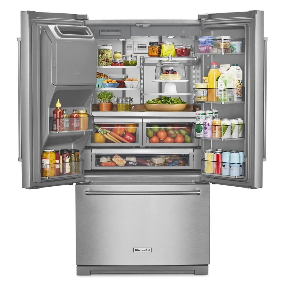 Kitchenaid KRFF577KPS 26.8 Cu. Ft. Standard-Depth French Door Refrigerator With Exterior Ice And Water Dispenser