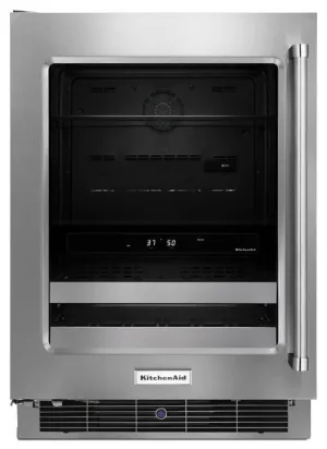 Kitchenaid KUBL304ESS 24" Stainless Steel Beverage Center With Satinglide Metal-Front Racks