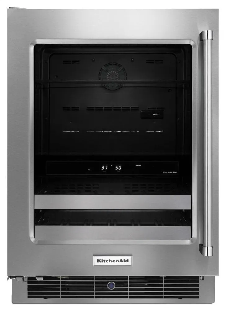 Kitchenaid KUBL304ESS 24" Stainless Steel Beverage Center With Satinglide Metal-Front Racks