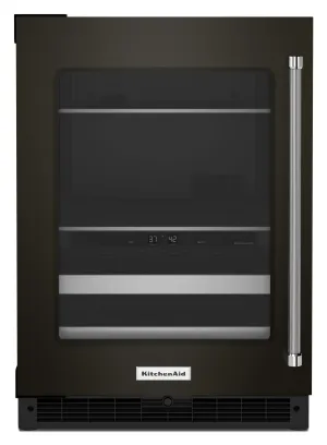 Kitchenaid KUBL314KBS 24" Beverage Center With Glass Door And Metal-Front Racks - Black Stainless Steel With Printshield&#8482; Finish