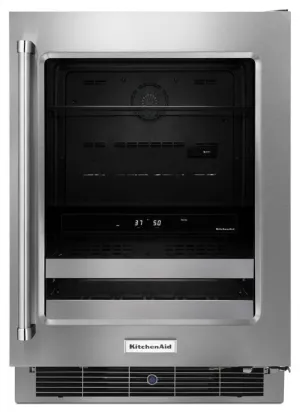 Kitchenaid KUBR304ESS 24" Stainless Steel Beverage Center With Satinglide Metal-Front Racks