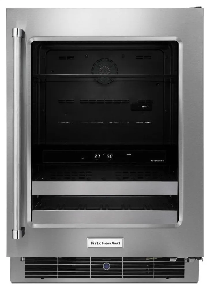 Kitchenaid KUBR304ESS 24" Stainless Steel Beverage Center With Satinglide Metal-Front Racks
