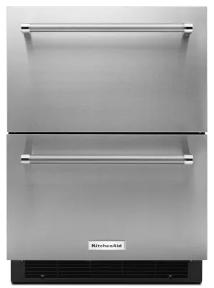 Kitchenaid KUDR204ESB 24" Stainless Steel Double Refrigerator Drawer