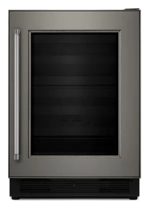 Kitchenaid KUWR204EPA 24" Panel Ready Wine Cellar With Glass Door And Wood-Front Racks - Panel Ready Pa