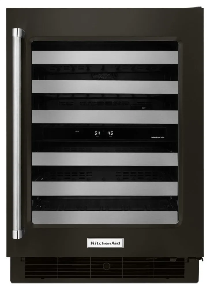 Kitchenaid KUWR304EBS 24" Stainless Steel Wine Cellar With Metal-Front Racks - Black Stainless Steel With Printshield&#8482; Finish