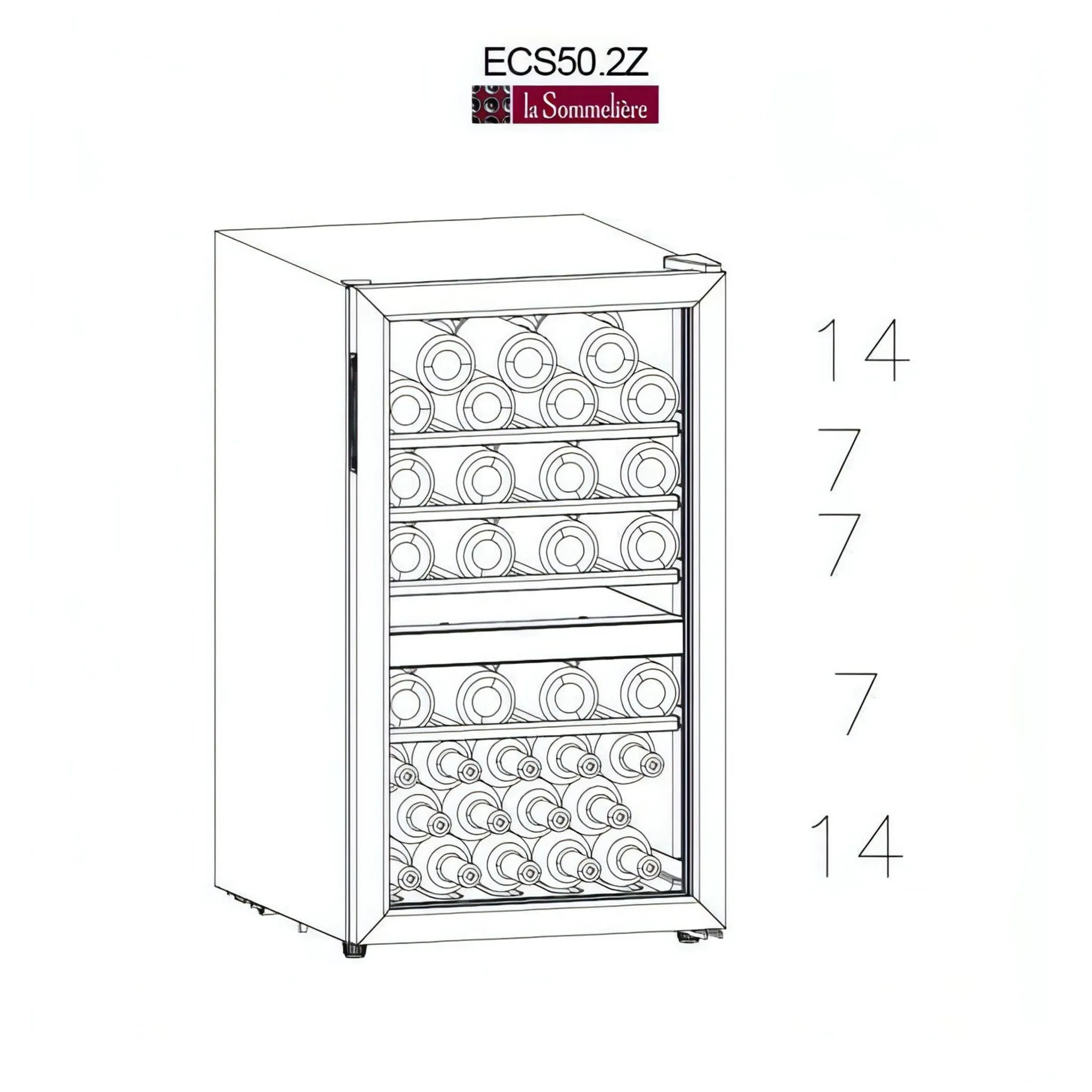 La Sommeliere - Dual Zone - 49 Bottle - Freestanding Wine Fridge - ECS51.2Z