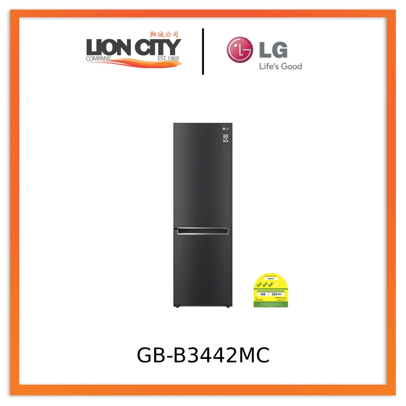 LG GB-B3442MC 341L Bottom Freezer with Smart Inverter Compressor in Matt Black