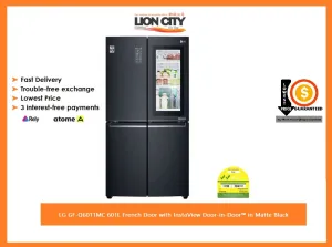 LG GF-Q6011MC 601L French Door with InstaView Door-in-Door in Matte Black