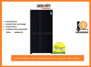 LG GS-B6432WB 643L Side-By-Side Refrigerator Linear Compressor - Western Black
