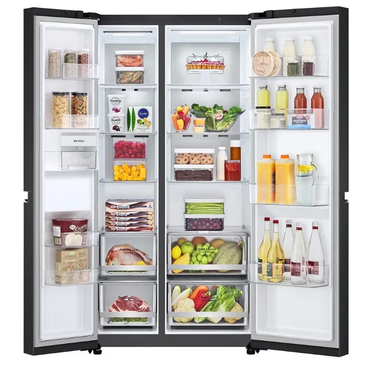LG GS-B6473EP Side-by-Side Refrigerator, Smart Inverter Compressor, 647L, Essence Matte Black