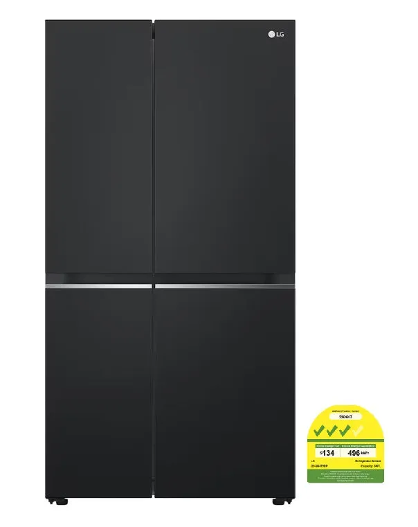 LG GS-B6473EP Side-by-Side Refrigerator, Smart Inverter Compressor, 647L, Essence Matte Black