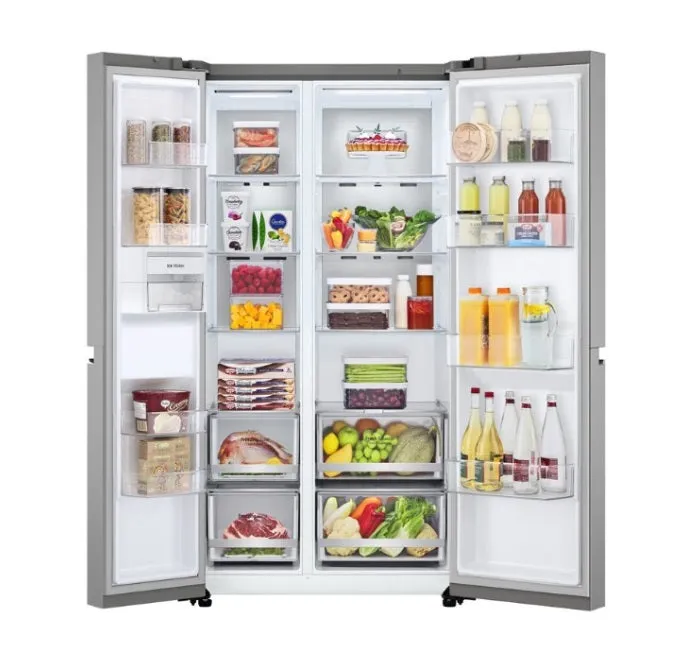 LG GS-B6473PY Side-by-Side Refrigerator, Smart Inverter Compressor, 647L, Prime Silver
