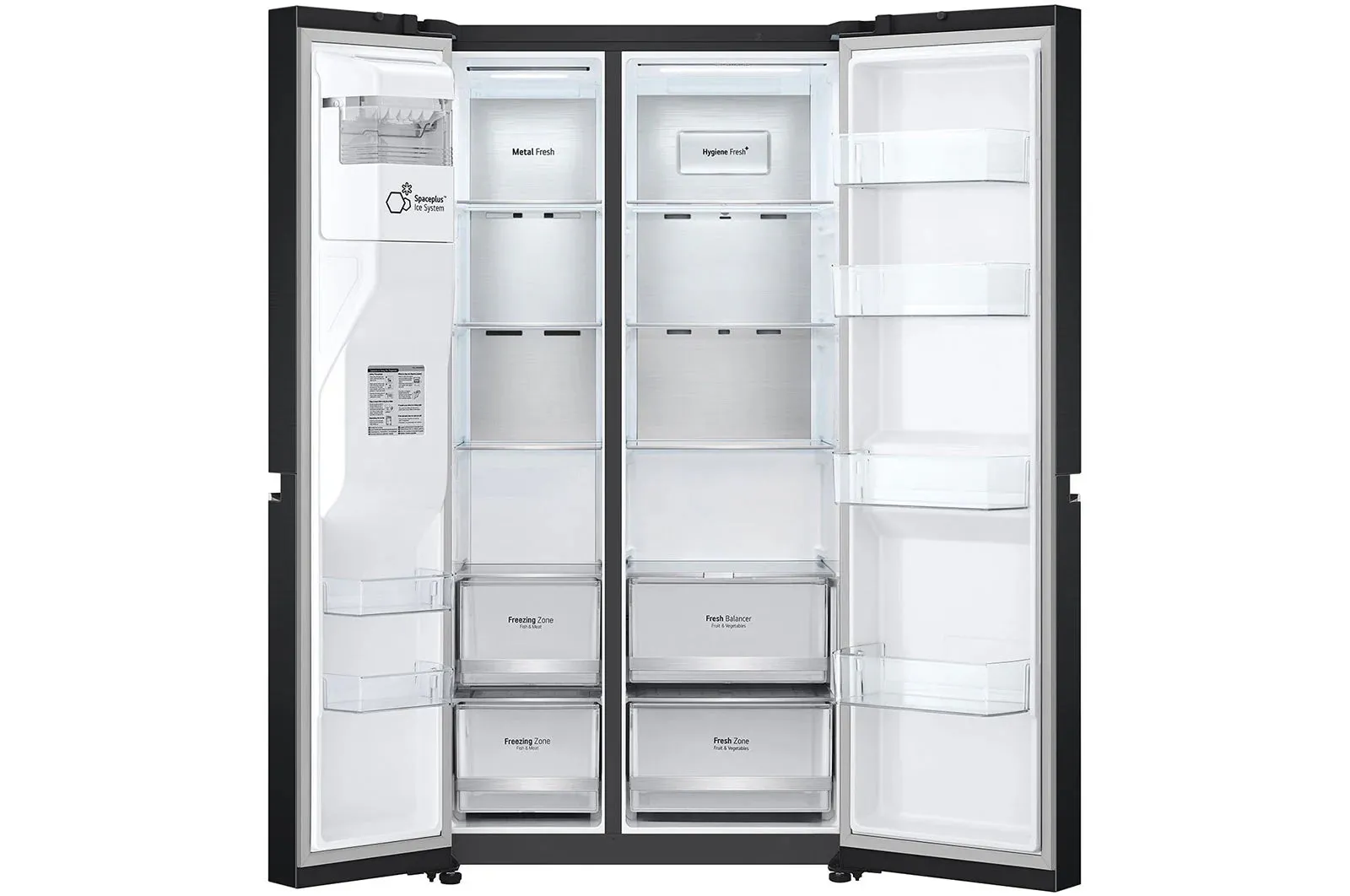 LG GS-L6473EP 617L side-by-side-fridge with Smart Inverter Compressor in Matt Black