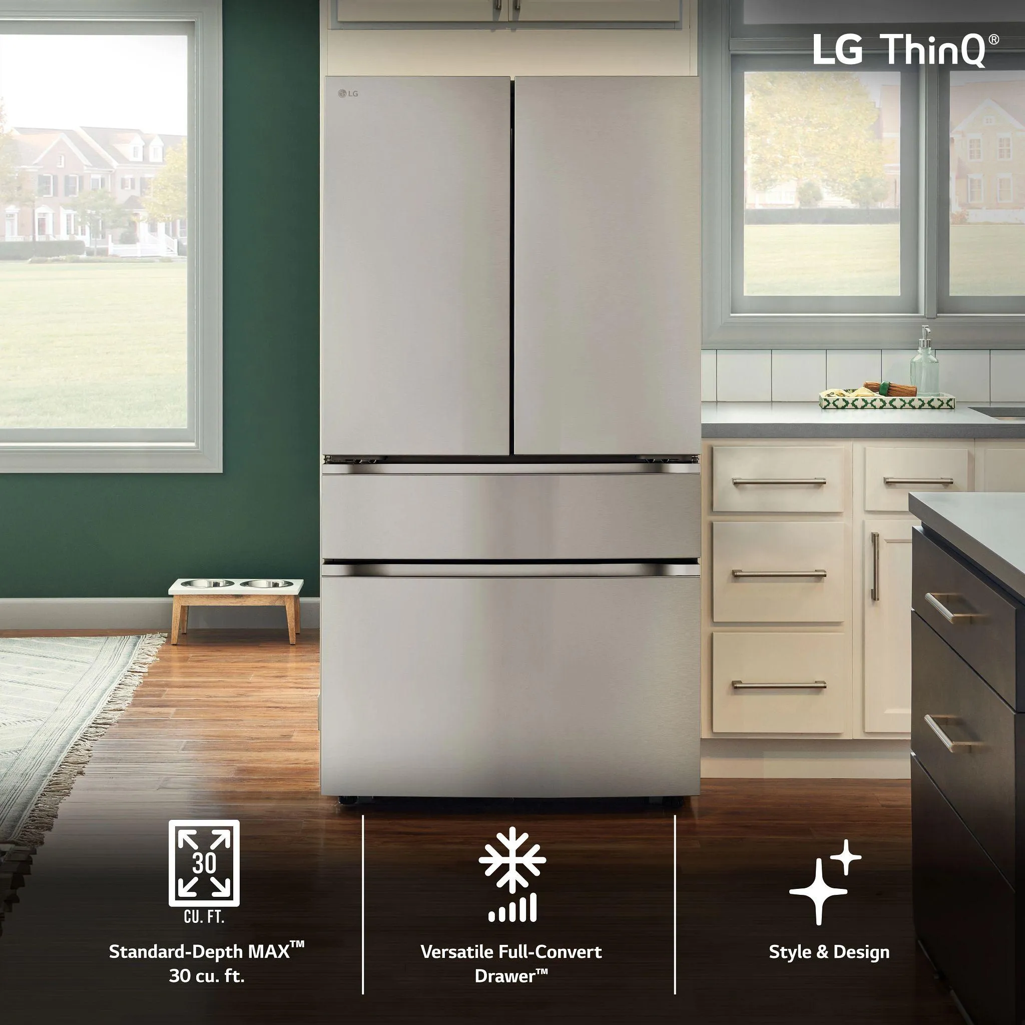 Lg LF30S8210S 30 Cu. Ft. Smart Standard-Depth Max&#8482; 4-Door French Door Refrigerator With Full-Convert Drawer&#8482;