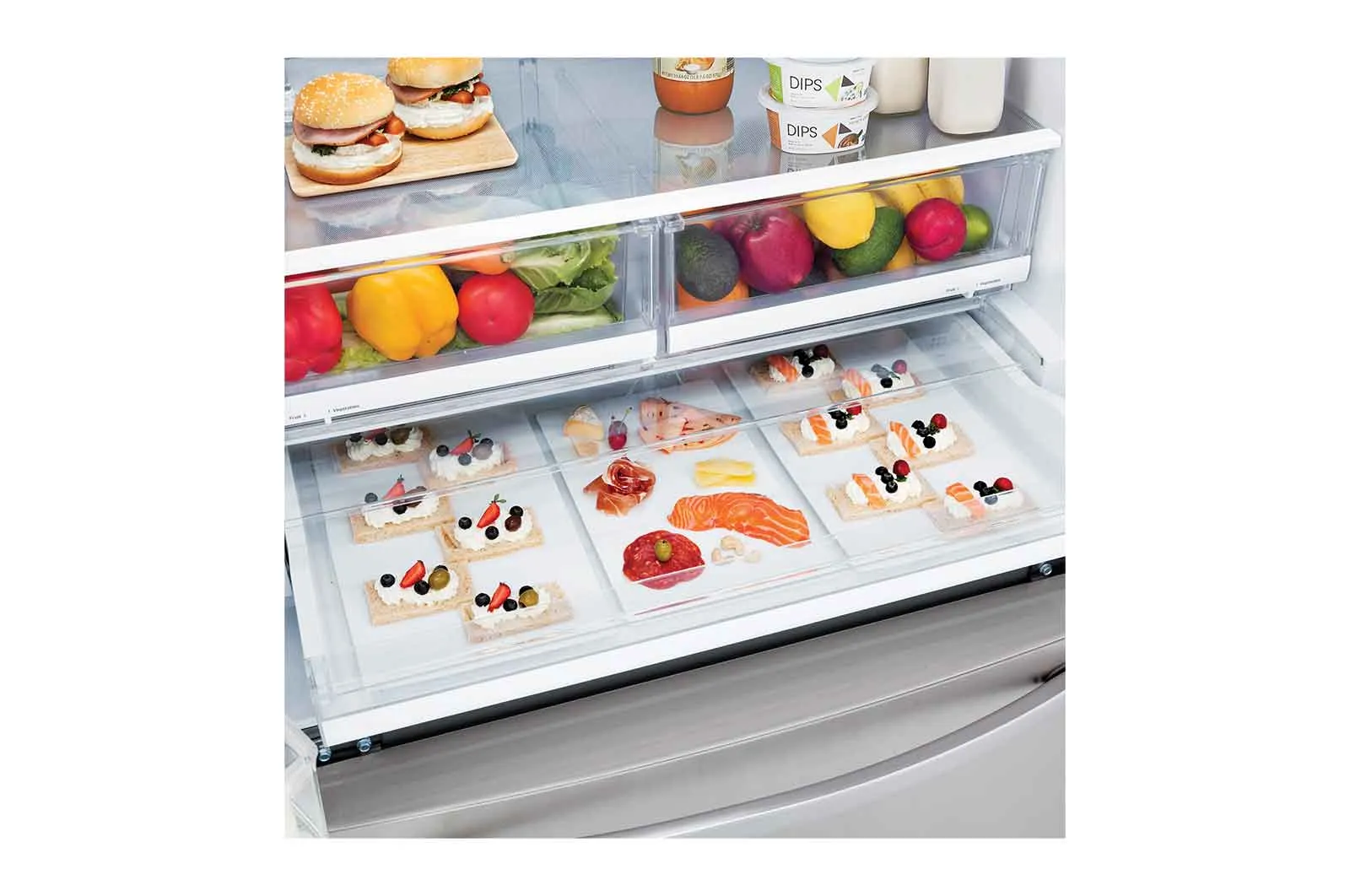 Lg LRFS28XBS 28 Cu.Ft 3 Door French Door, Standard Depth, Ice And Water With Single Ice