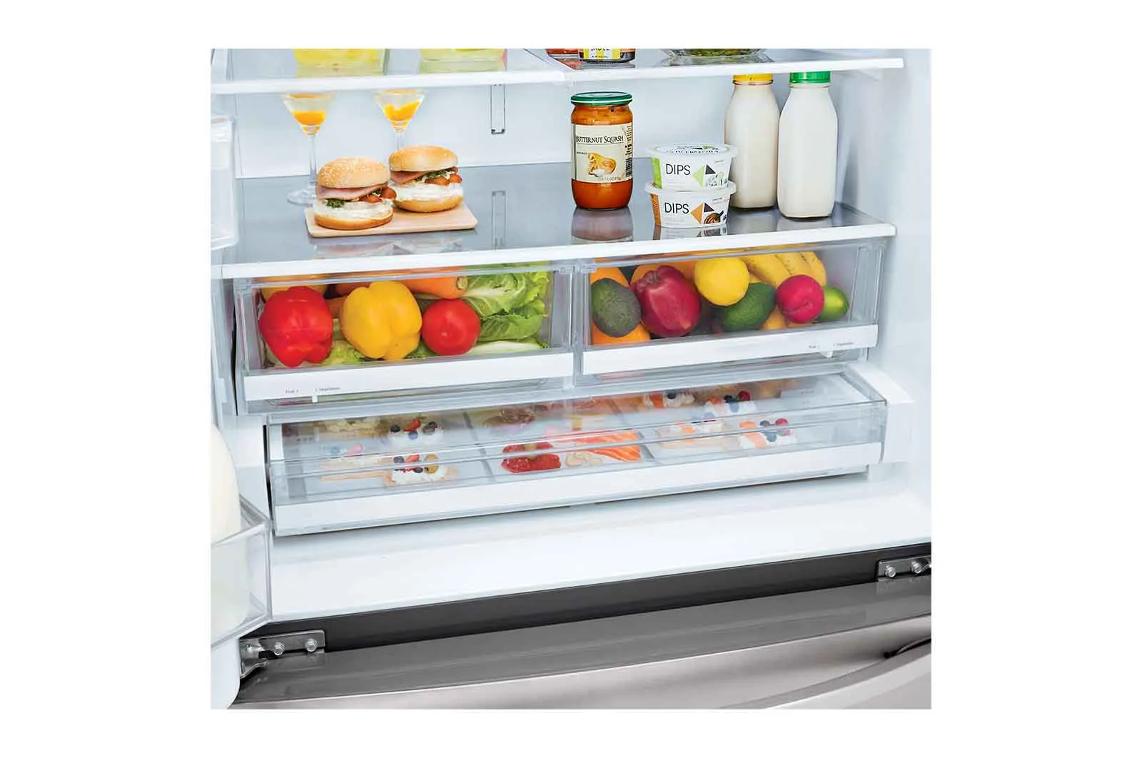 Lg LRFS28XBS 28 Cu.Ft 3 Door French Door, Standard Depth, Ice And Water With Single Ice