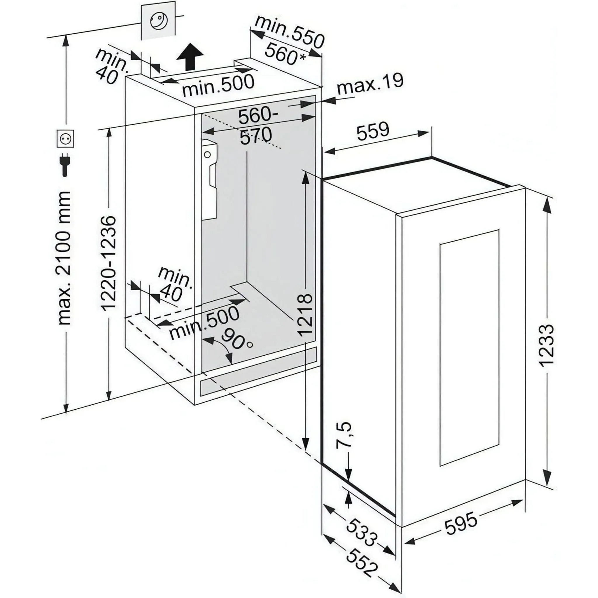 Liebherr - 51 bottle Integrated Handleless Wine Cooler EWTGW 2383