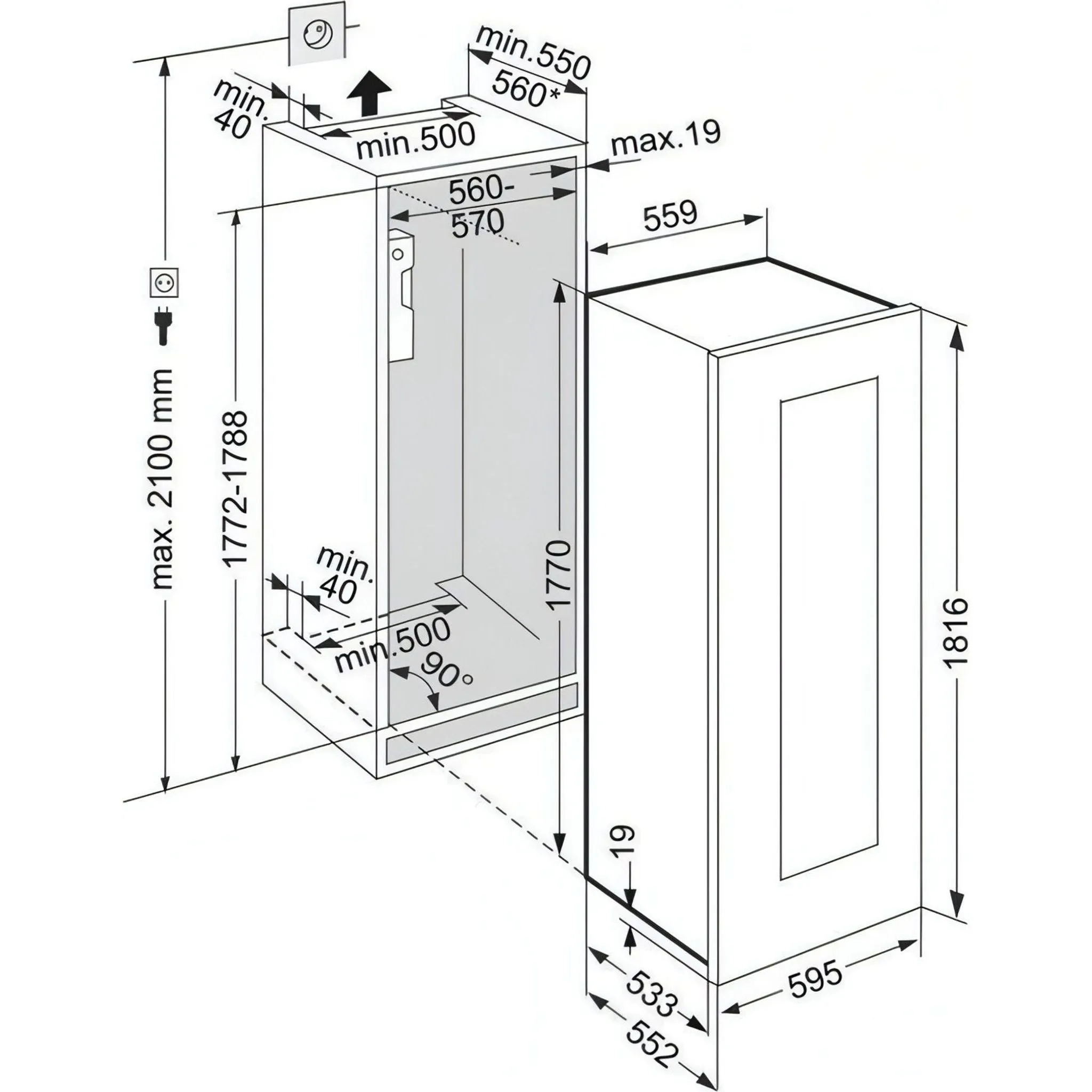 Liebherr - 83 bottle Integrated Handleless Wine Cooler EWTGB 3583